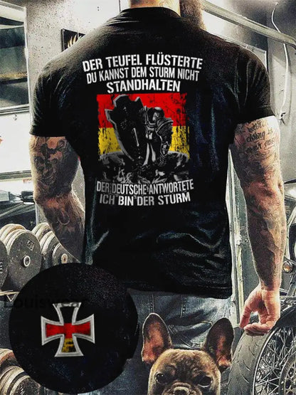 Herren Deutscher Sturm bedrucktes Kurzarm-T-Shirt Bild 1 / S