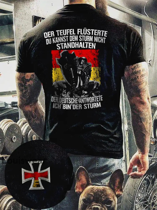 Herren Deutscher Sturm bedrucktes Kurzarm-T-Shirt Bild 1 / S
