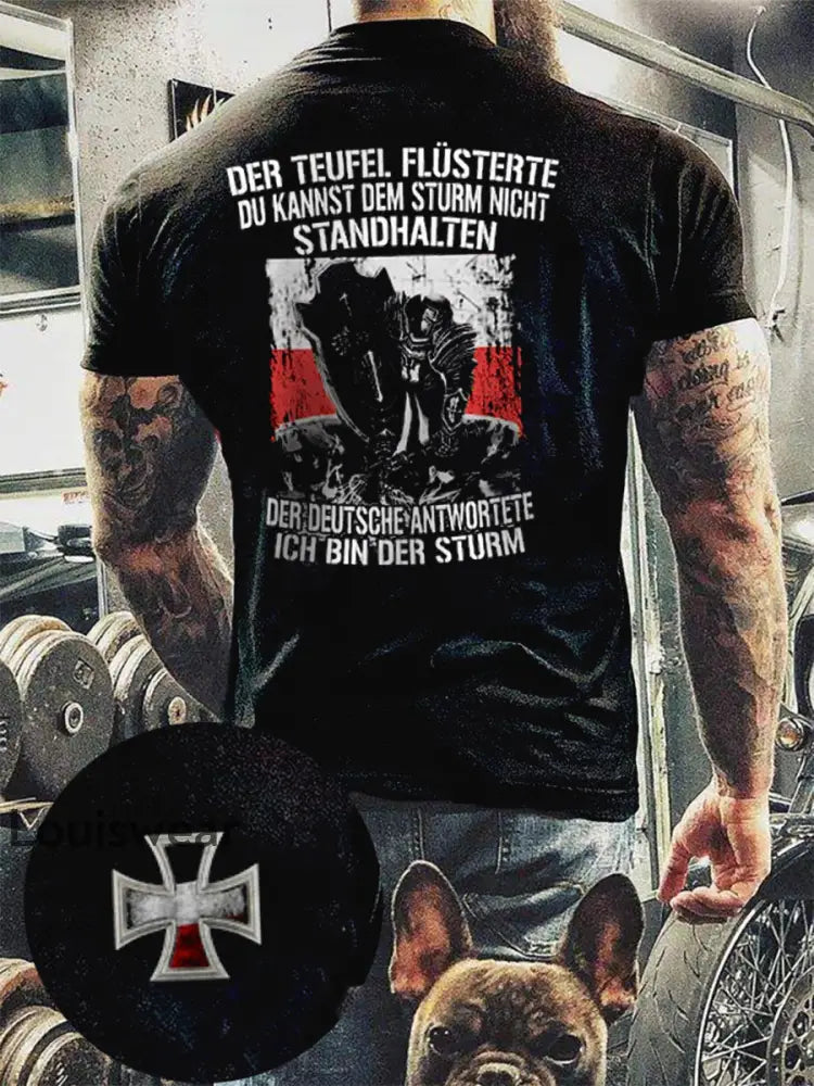 Herren Deutscher Sturm bedrucktes Kurzarm-T-Shirt Bild 2 / S