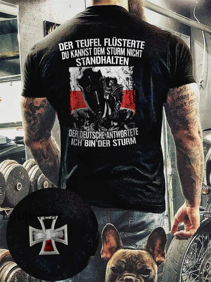 Herren Deutscher Sturm bedrucktes Kurzarm-T-Shirt Bild 2 / S