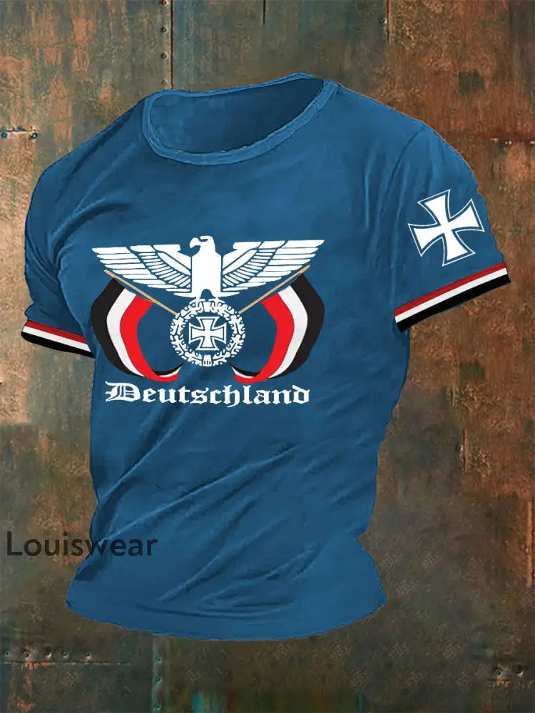 Herren Deutschland Reichs adler Ewige Treue T-Shirt Blau / S