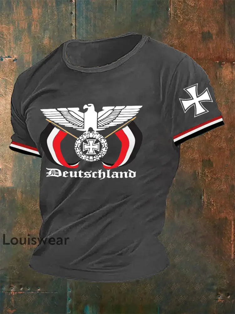 Herren Deutschland Reichs adler Ewige Treue T-Shirt Grau / S