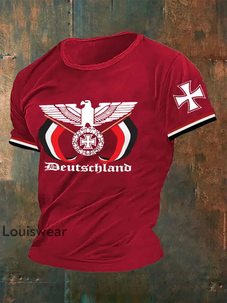 Herren Deutschland Reichs adler Ewige Treue T-Shirt Rot / S