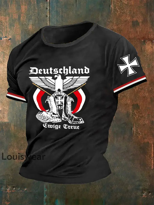 Herren Deutschland Reichs adler Ewige Treue T-Shirt Schwarz / S
