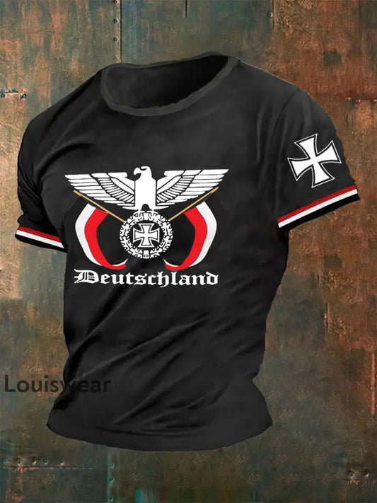 Herren Deutschland Reichs adler Ewige Treue T-Shirt Schwarz / S
