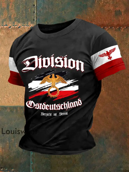 Herren Division Ost deutschland bedrucktes Kurzarm-T-Shirt Schwarz / S