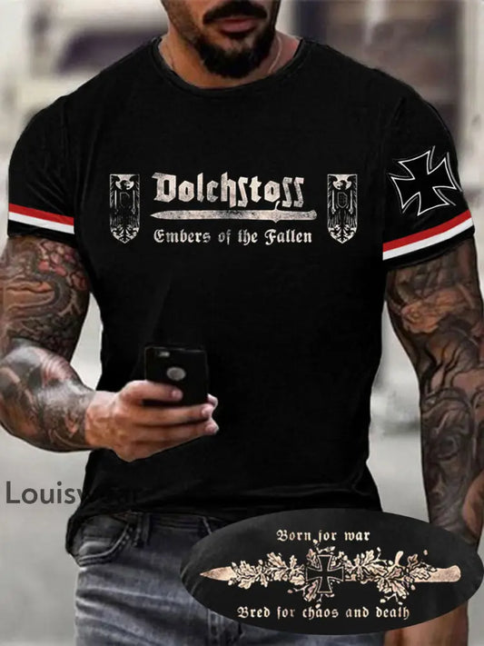 Herren Dolch stoss Glut des gefallenen T-Shirts Schwarz / S