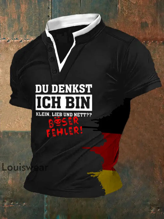 Herren ’Du Denkst Ich Bin Klein Lieb Und Nett – Böser Fehler’ Bedrucktes Kurzarm T-Shirt Schwarz / S