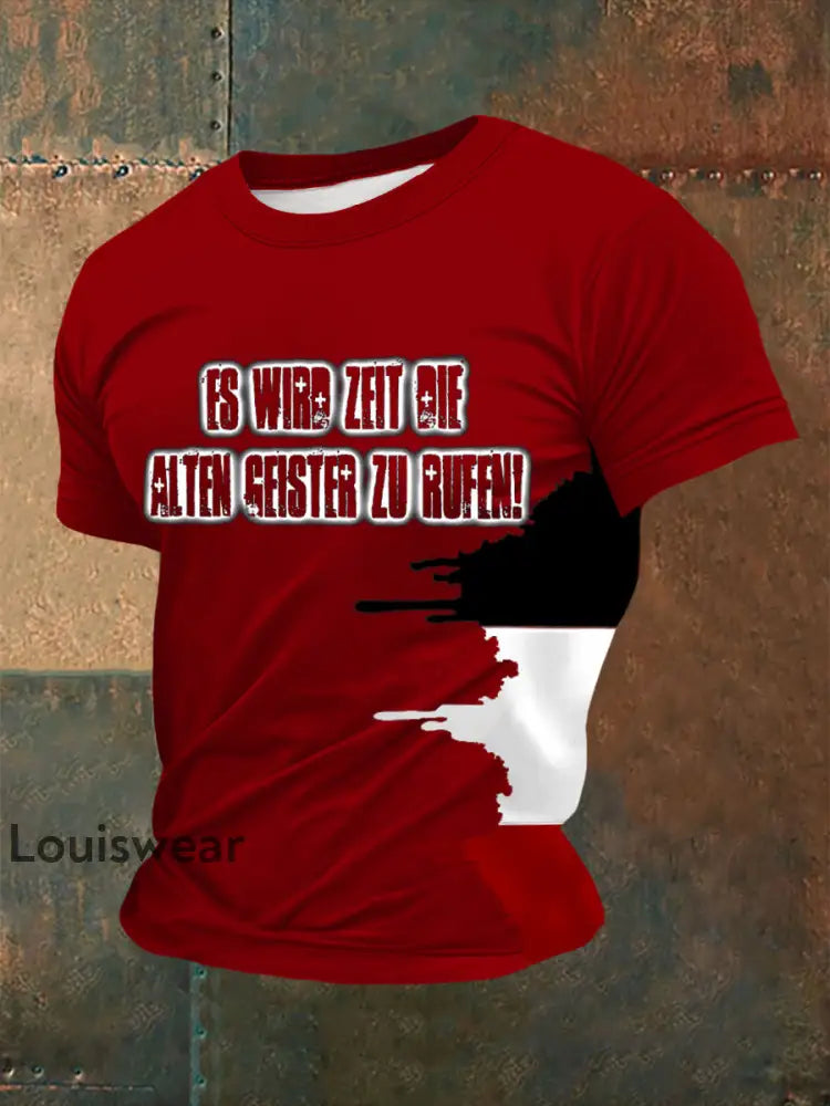 Herren Es wird Zeit die alten Geister zu rufen! Bedrucktes Kurzarm-T-Shirt Rot / S