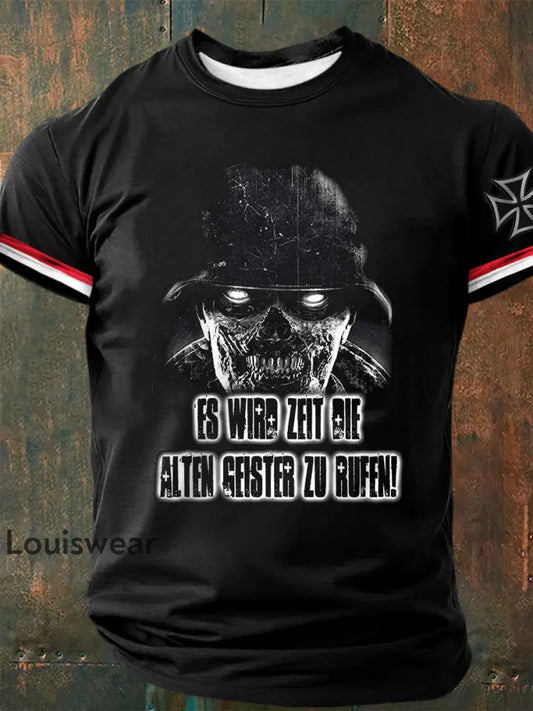 Herren Es wird Zeit die alten Geister zu rufen! Bedrucktes Kurzarm-T-Shirt Schwarz / S