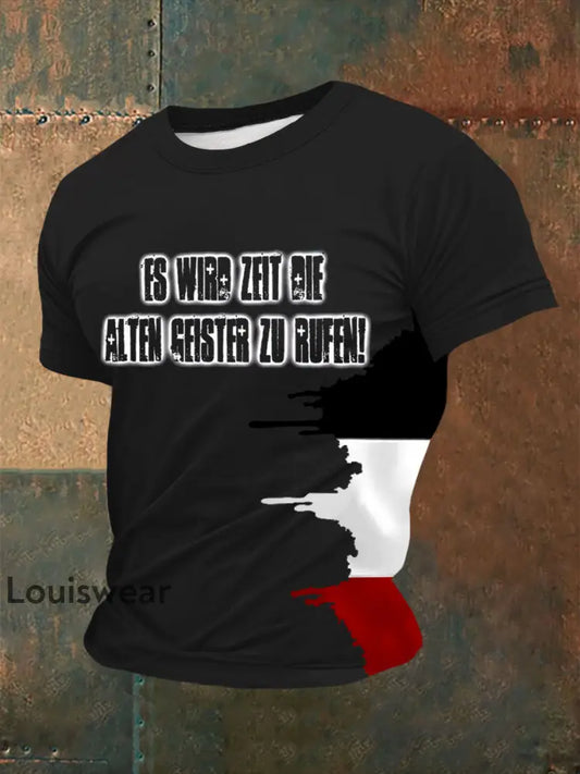 Herren Es wird Zeit die alten Geister zu rufen! Bedrucktes Kurzarm-T-Shirt Schwarz / S