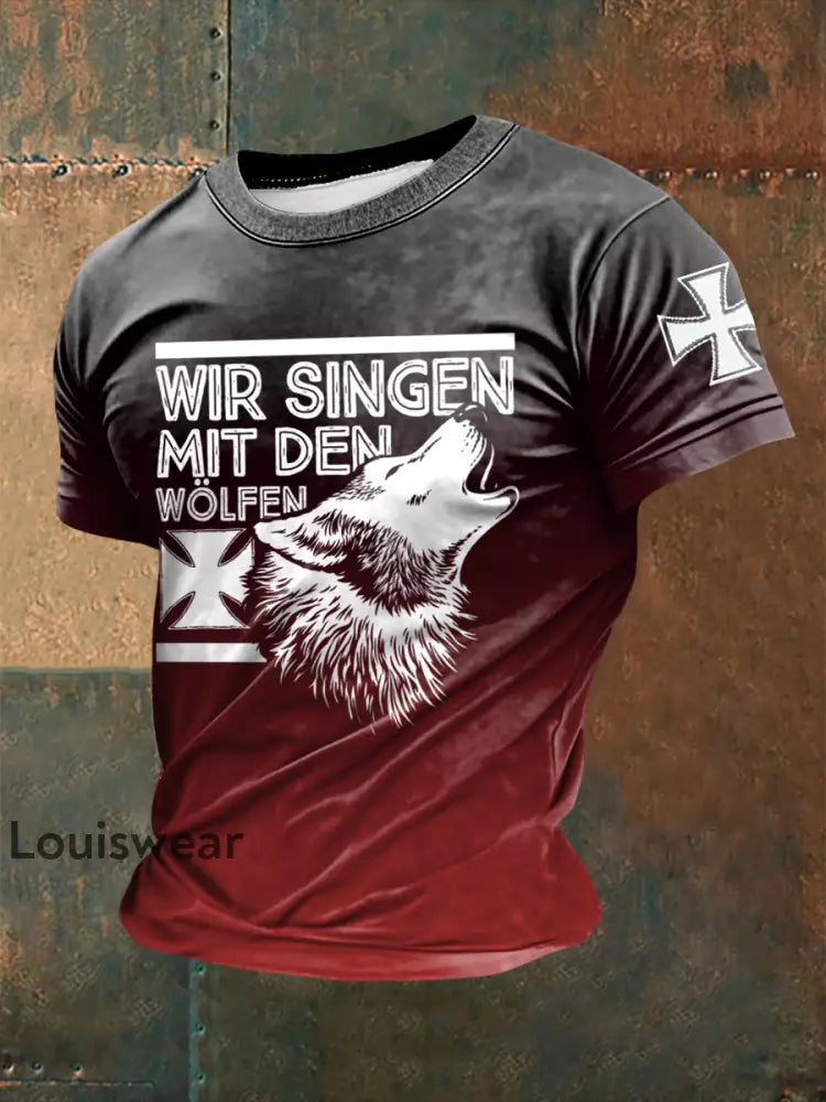 Herren Frei & Böse bedrucktes Kurzarm-T-Shirt Schwarz / S