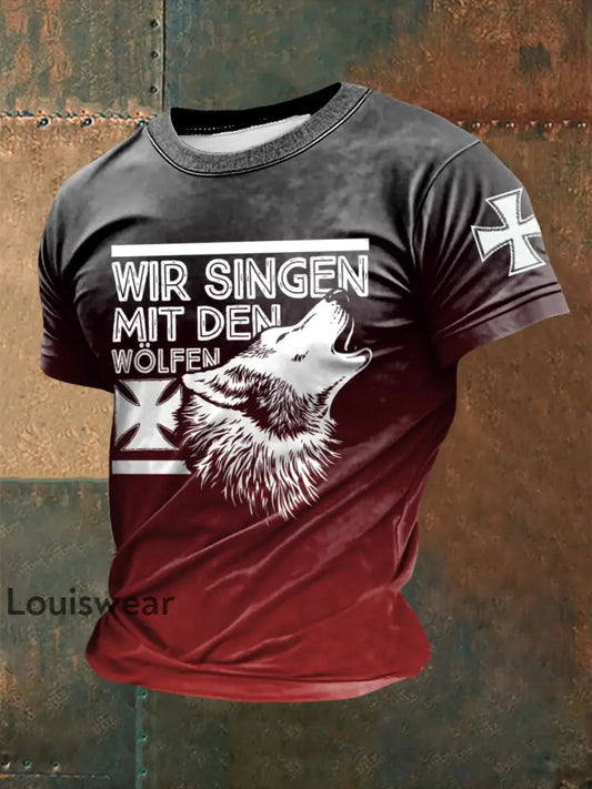 Herren Frei & Böse bedrucktes Kurzarm-T-Shirt Schwarz / S