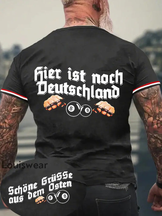 Herren Grüße Aus Dem Osten Hier Ist Noch Deutschland T-Shirt mit kurzen Ärmeln Schwarz / S