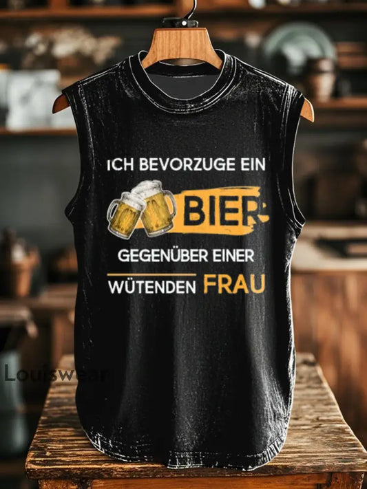 Herren Ich bevorzuge bier gegen einen wü enden frau Vest Schwarz / S