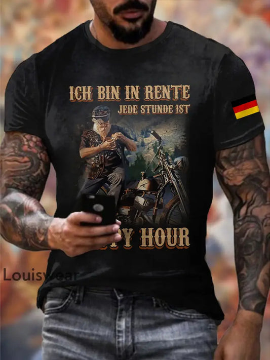 Herren Ich Bin In Rente Print T-Shirt Schwarz / S