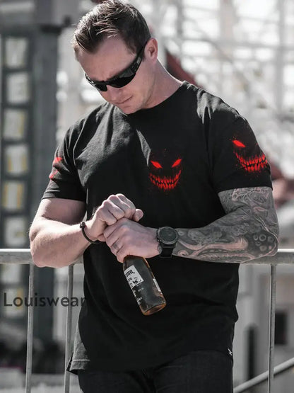 Herren ICH BIN NIE ALLEIN VOLL STÄN DIGER DRUCK Bedrucktes T-Shirt