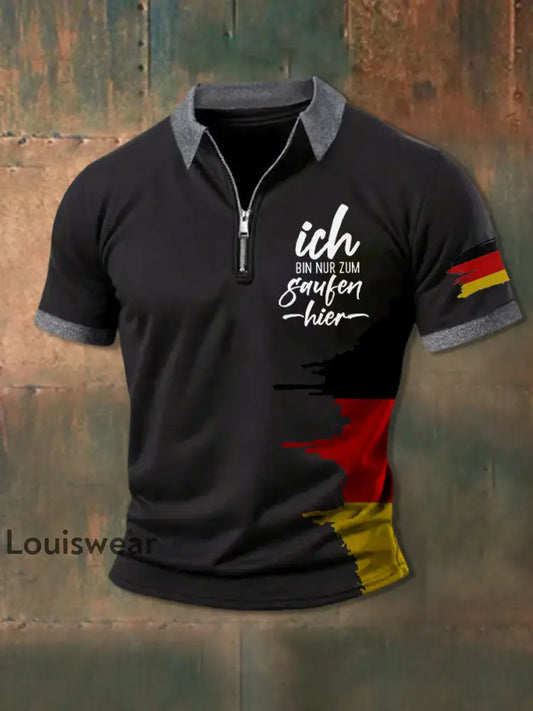 Herren Ich Bin Nur Zum Gauben Hier Bedrucktes POLO Shirt Schwarz / S
