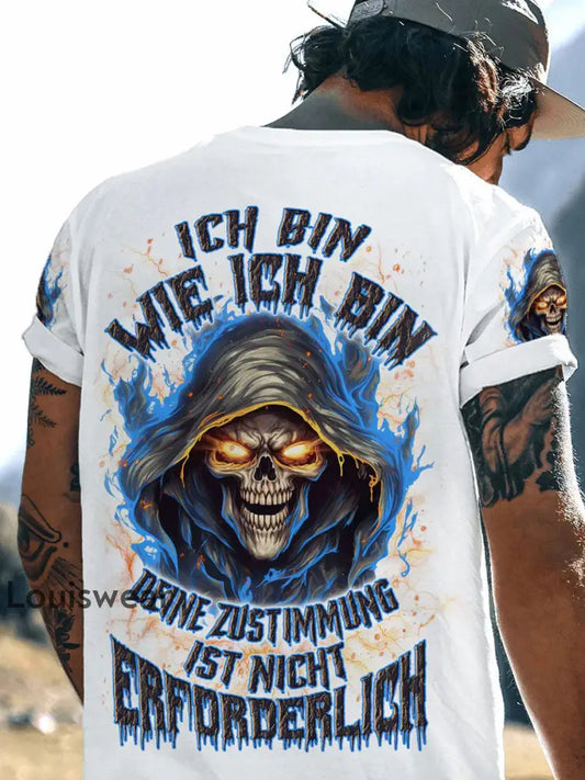 Herren ICH BIN WIE ICH BIN VOLLSTÄNDIGER DRUCK Bedrucktes T-Shirt Weiß / S