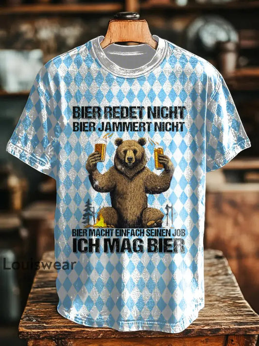 Herren Ich mag Bierchen Bedrucktes Kurzarm-T-Shirt als bild / S
