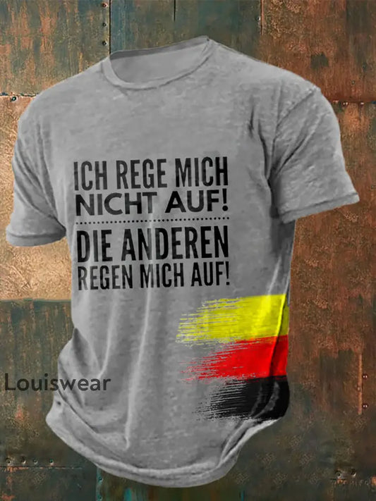 Herren Ich rege mich nicht auf bedrucktem Kurzarm-T-Shirt Grau / S