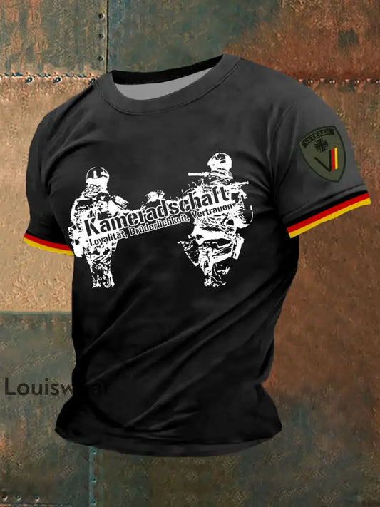 Herren Kameradschaft Deutscher Veteran Short Seeves T-Shirt Schwarz / S