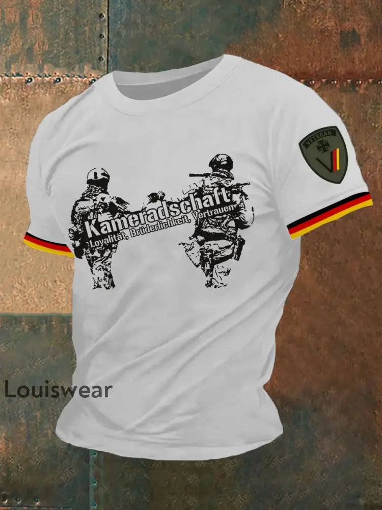 Herren Kameradschaft Deutscher Veteran Short Seeves T-Shirt Weiß / S