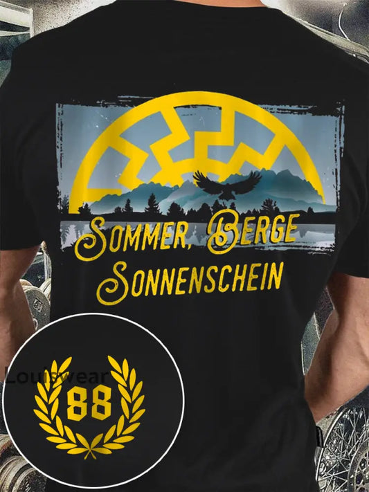 Herren Nummer 88 bedrucktes Kurzarm-T-Shirt Schwarz / S