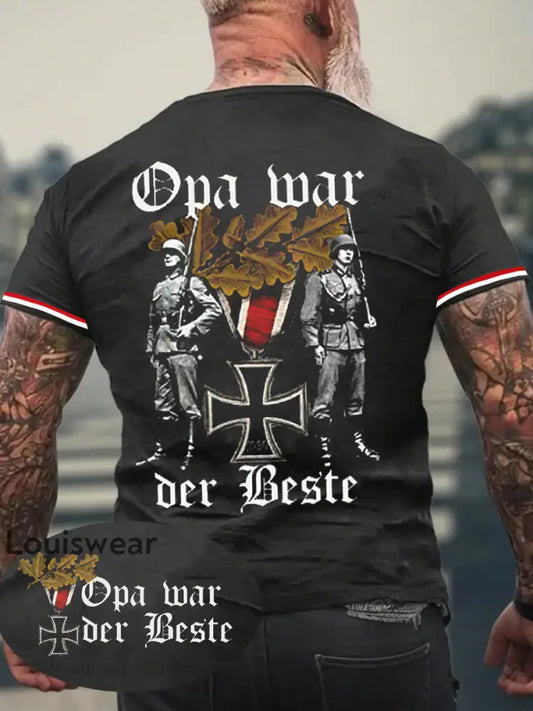 Herren Opa War Der Beste Bedrucktes Kurzarm T-Shirt Schwarz / S