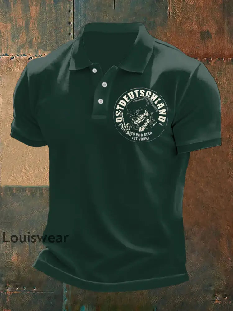 Herren Ost deutschland Bedrucktes gerades Tweed-Top mit drei Knöpfen Dunkelgrün / S