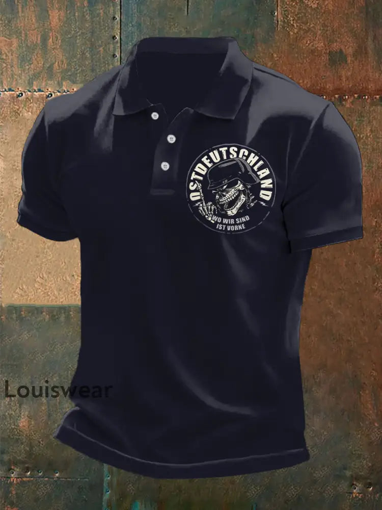 Herren Ost deutschland Bedrucktes gerades Tweed-Top mit drei Knöpfen Marineblau / S