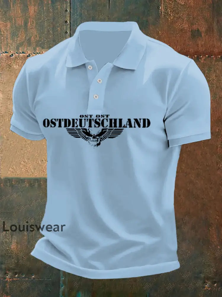 Herren Ostdeutschland - Skull Wing Drei-Knopf-Tweed-Oberteil Hellblau / S