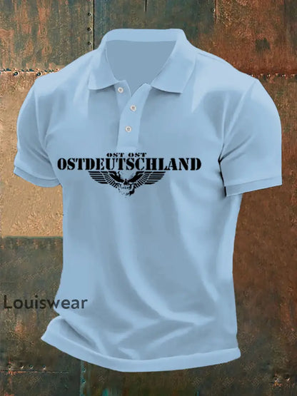 Herren Ostdeutschland - Skull Wing Drei-Knopf-Tweed-Oberteil Hellblau / S