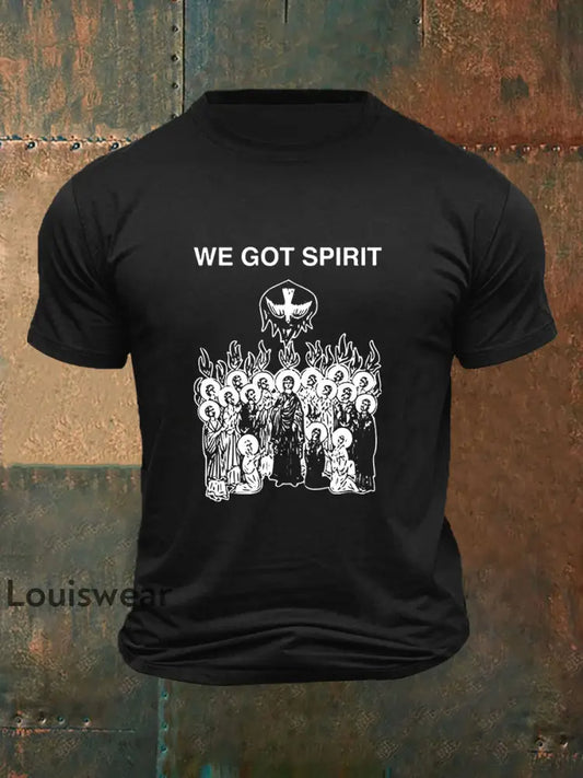 Herren Pfingsten bedrucktes lässiges T-Shirt Schwarz / S