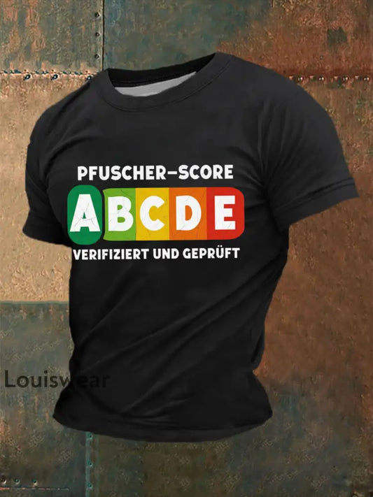 Herren Pfuscher Score bedrucktes Kurzarm-T-Shirt Schwarz / S