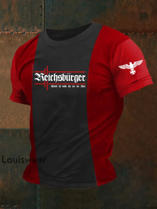 Herren Reichs bürger Heimat bedrucktes Kurzarm-T-Shirt als bild / S