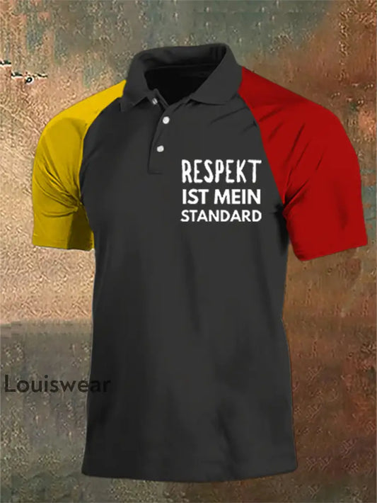 Herren Respekt ist mein Standard bedrucktes Polos hirt Schwarz / S