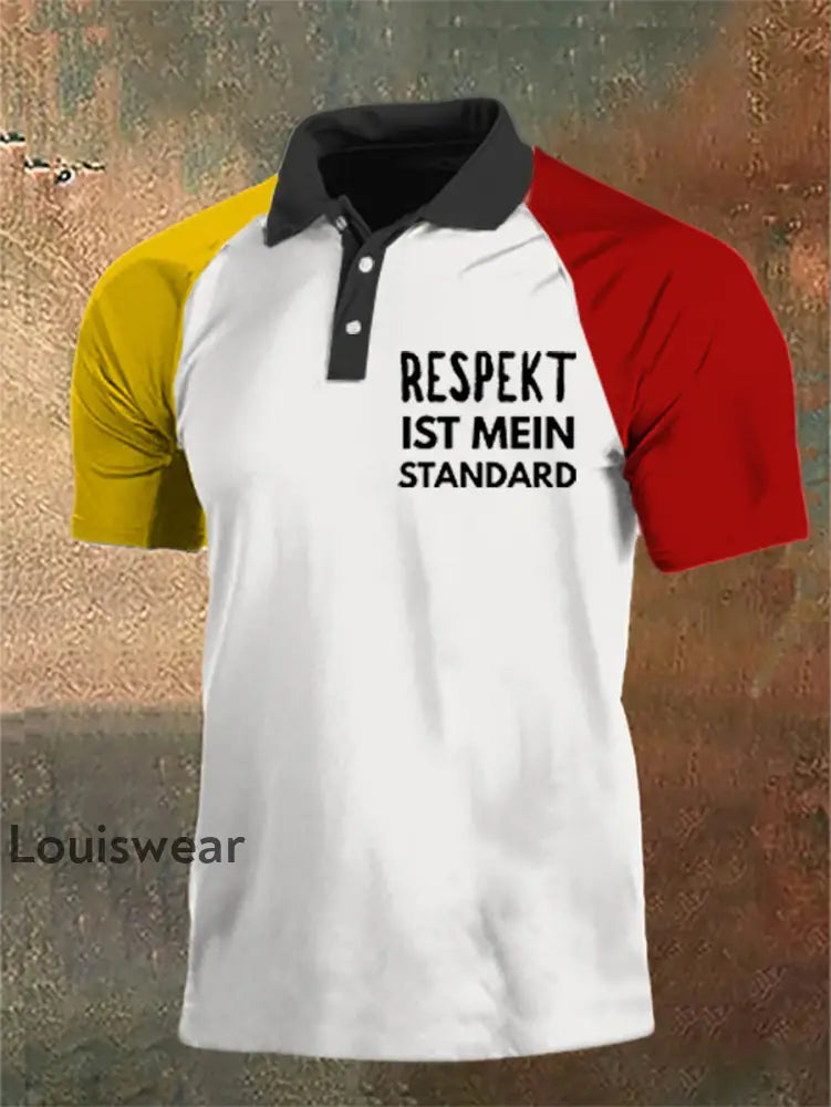 Herren Respekt ist mein Standard bedrucktes Polos hirt Weiß / S