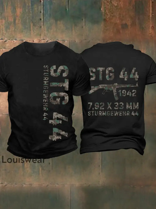 Herren STG 44 T-Shirt mit kurzen Ärmeln Schwarz / S