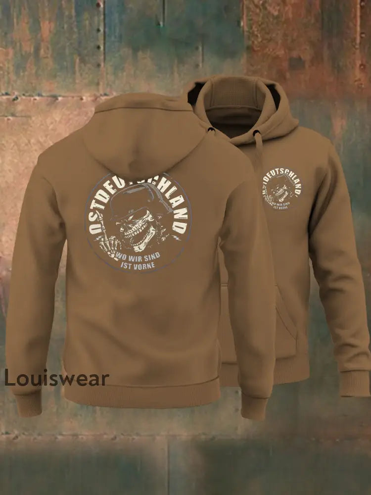 Herren-Sweatshirt mit Kapuze Ost deutschland Braun / S