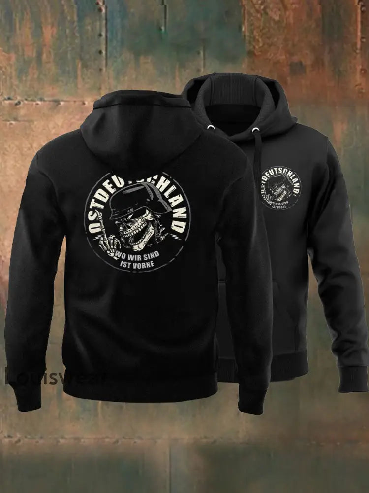 Herren-Sweatshirt mit Kapuze Ost deutschland Schwarz / S