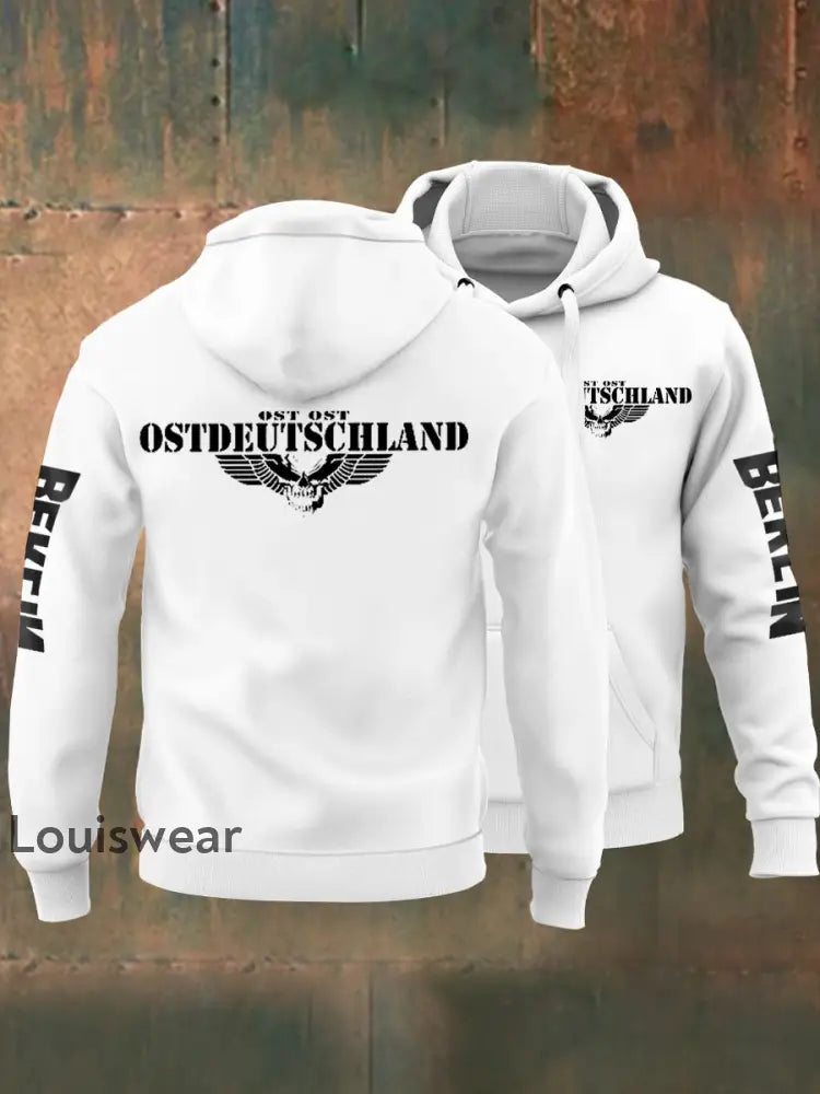 Herren-Sweatshirt mit Kapuze Ost deutschland Weiß / S