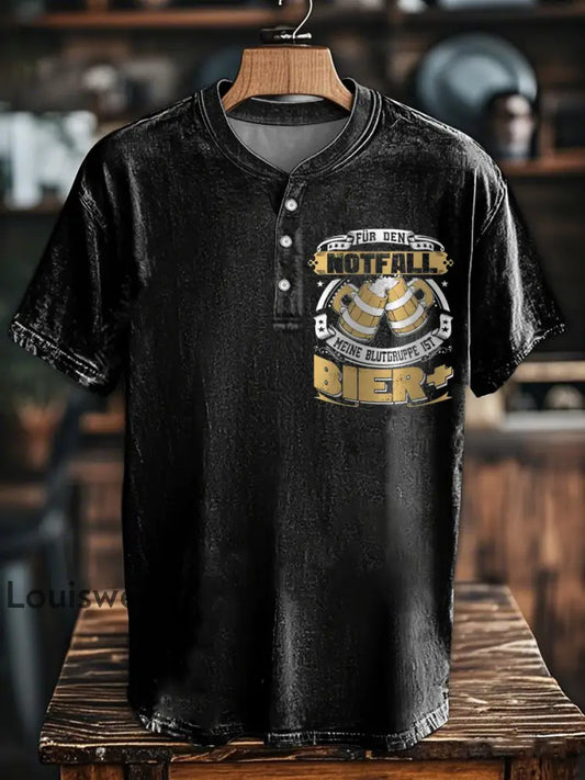 Herren T-Shirt Meine blutgruppe ist bier bedruckt Schwarz / S