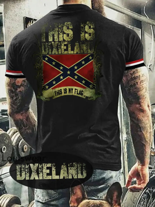Herren T-Shirt Meine Fahne Dixie land Süd staaten Schwarz / S