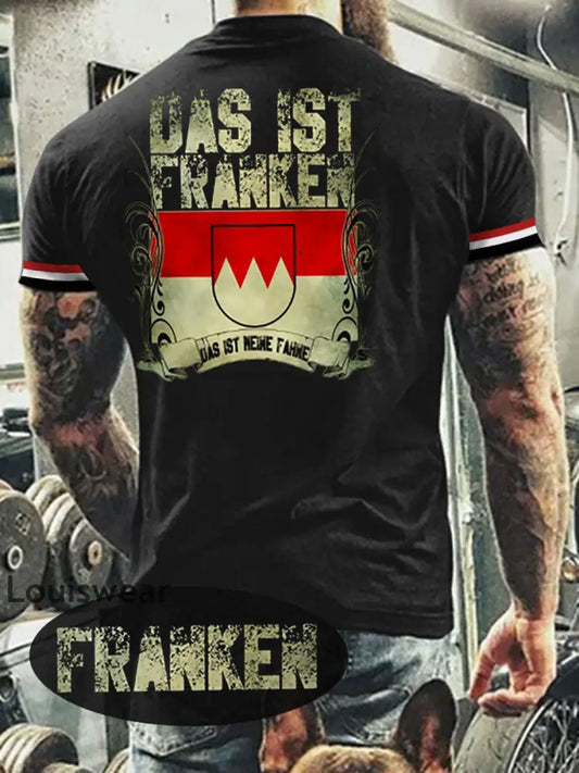 Herren T-Shirt Meine Fahne Franken Schwarz / S