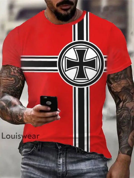 Herren-T-Shirt mit Eisernen Kreuz druck als bild / S