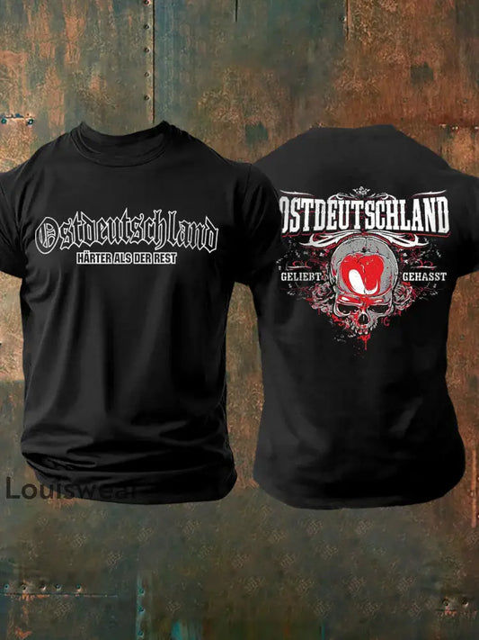 Herren-T-Shirt Ost deutschland mit Rücken druck Osten Geliebt Gehasst Schwarz / S