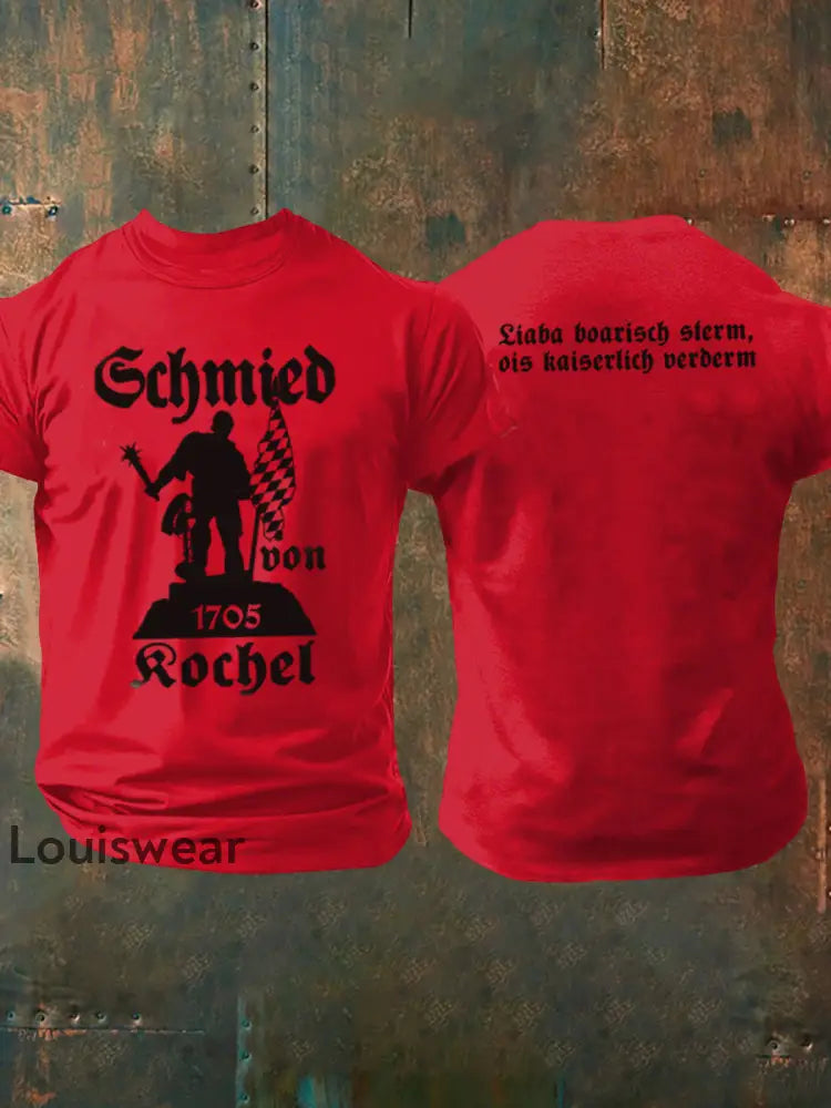 Herren-T-Shirt Schmied von Kochel Reines Rot / S