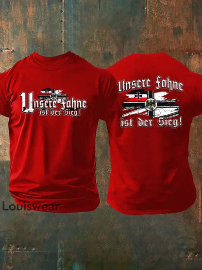 Herren-T-Shirt Unsere Fahne ist der Sieg Rot / S