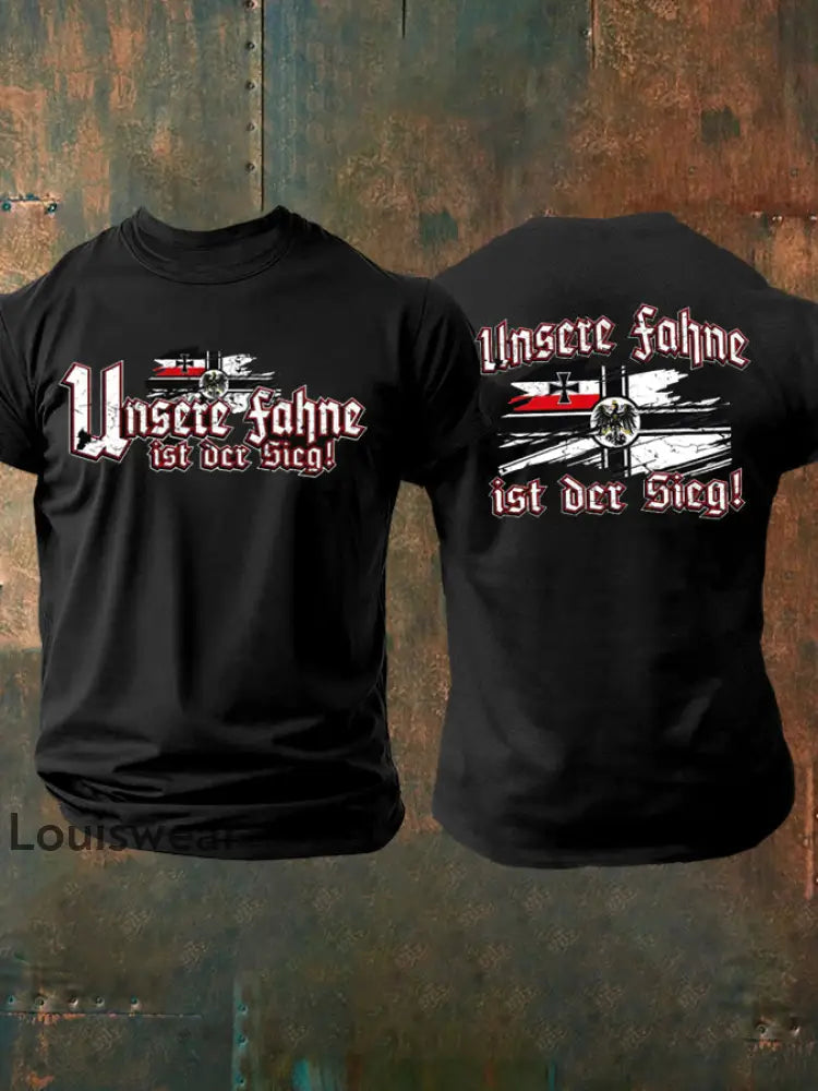 Herren-T-Shirt Unsere Fahne ist der Sieg Schwarz / S